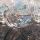Set of 10 water glasses Veronica Luminarc Arcoroc decoration small blue flowers 80's