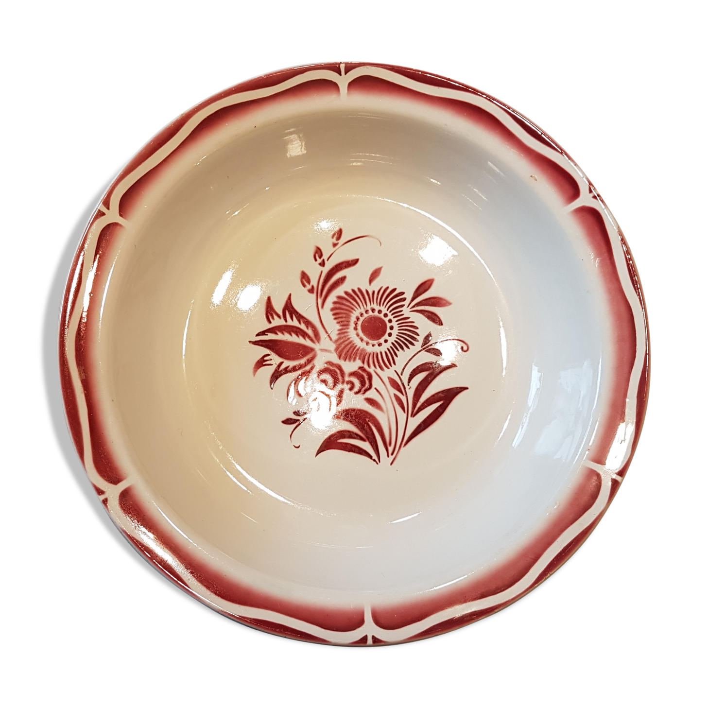 Great deep dish Sarreguemine earthenware