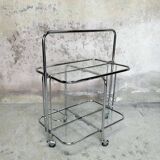 Chrome and glass folding trolley from the 70s