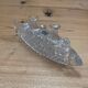Antique condiment set, 6 pieces in cut crystal