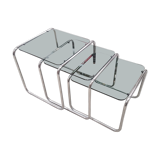 Tables gigognes vintage glass and chrome