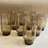 Set of 10 designer smoked glasses 1970