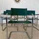 Set of 6 tubular chairs Bauhaus style design 80s/90s green