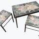 Brutalist Flag Stone nesting Tables, set of 3