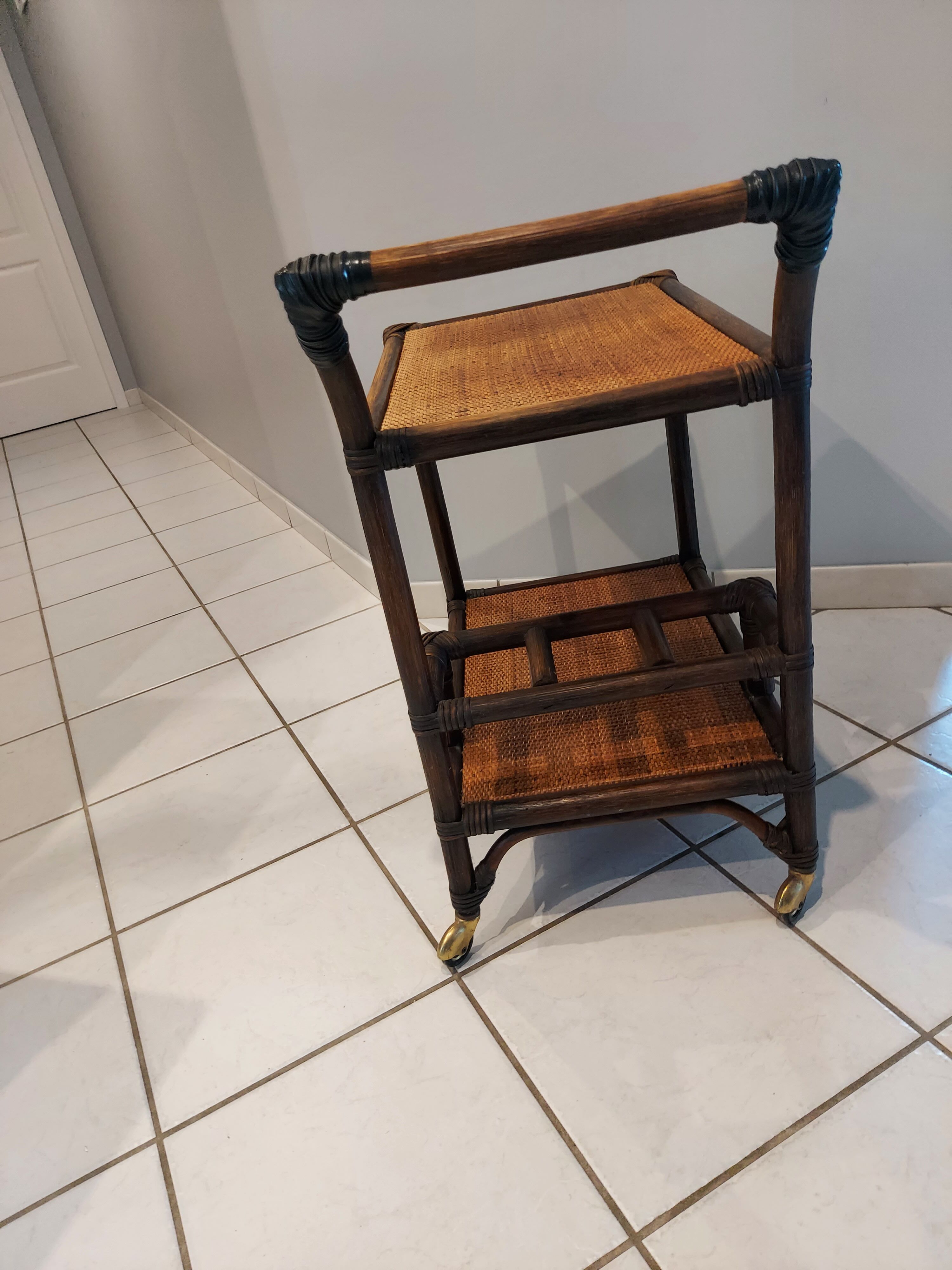 Dessert Bar Bamboo and rattan vintage 1970s