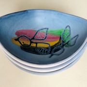 Ensemble de 3 coupes en faïence