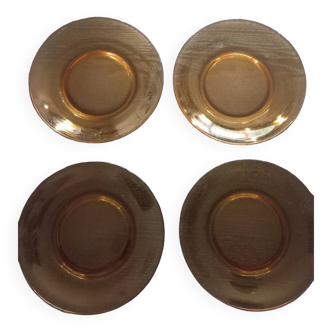 Set of 4 Véréco amber plates