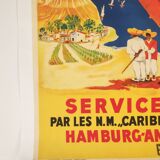 Affiche vintage Nach Westindien und Mittelamerika
