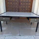 large metal, wood & granite desk, 1980