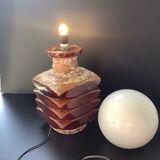 Lampe  Vintage Facette Fatlava Cari Zalloni Globe Verre Blanc 1970 Steuler