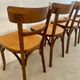 Set of 4 old vintage Baumann 50s wooden bistro chairs