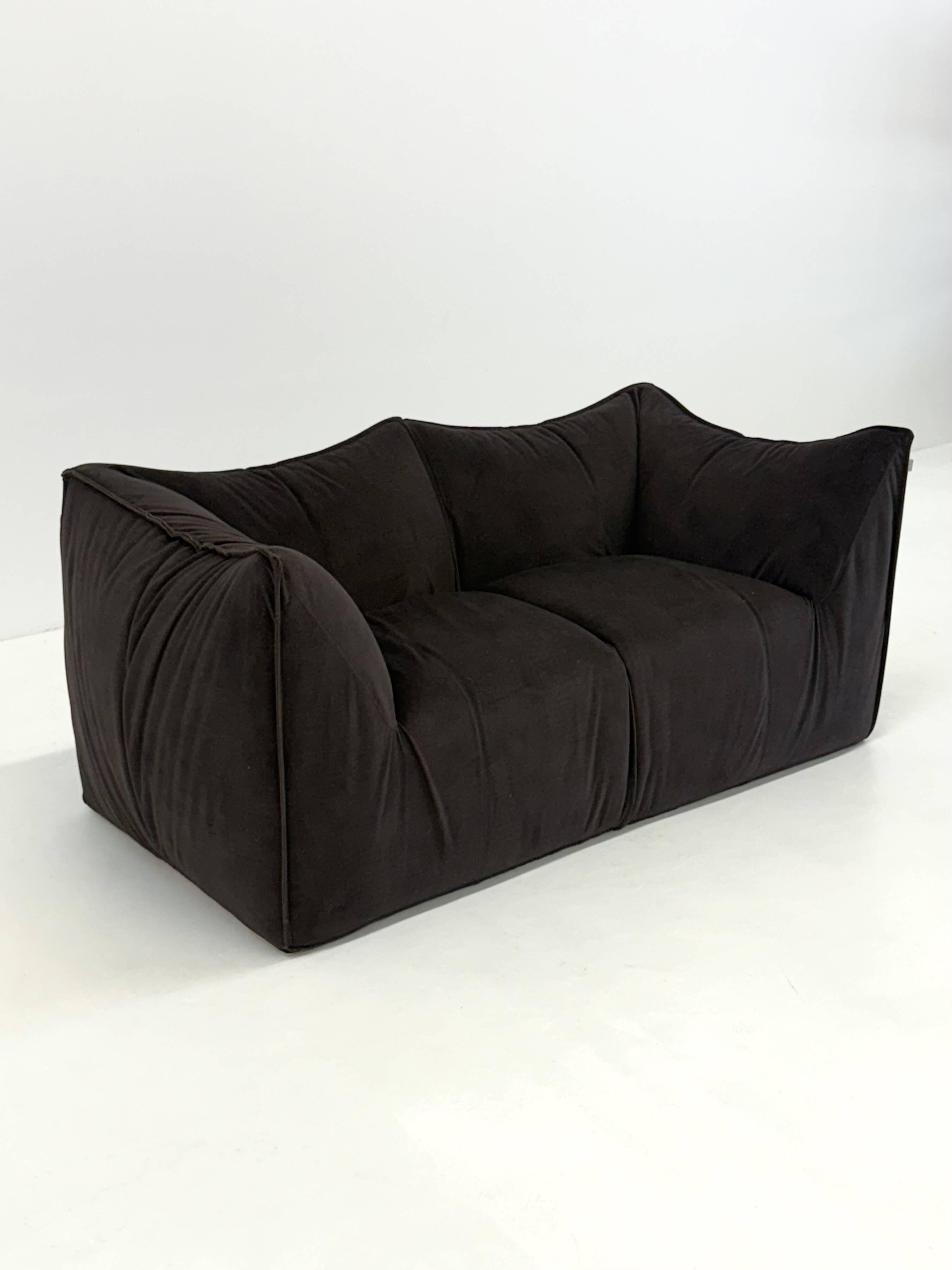 Vintage Bambole sofa in dark brown by Mario Bellini for B&B Italia