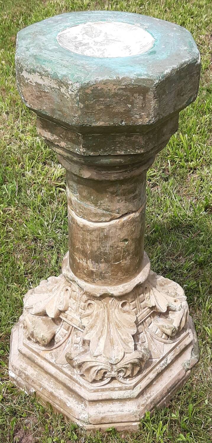 Holy water font on stone column (17th century)