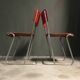 Rare ensemble de chaises d'appoint tubulaires hollandaises.