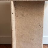 Minimalist travertine stone side table