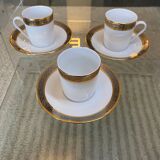 Trio of Limoges Sologne Porcelain Cups and Saucers