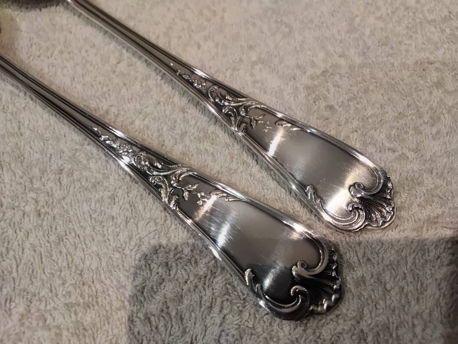 Silver-plated salad service for 2 pieces, Ercuis silversmith, Louis XV style, 29