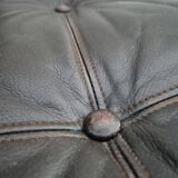 1970s, Danish 2 seater sofa, original condition, furniture leather, solid teak wood.