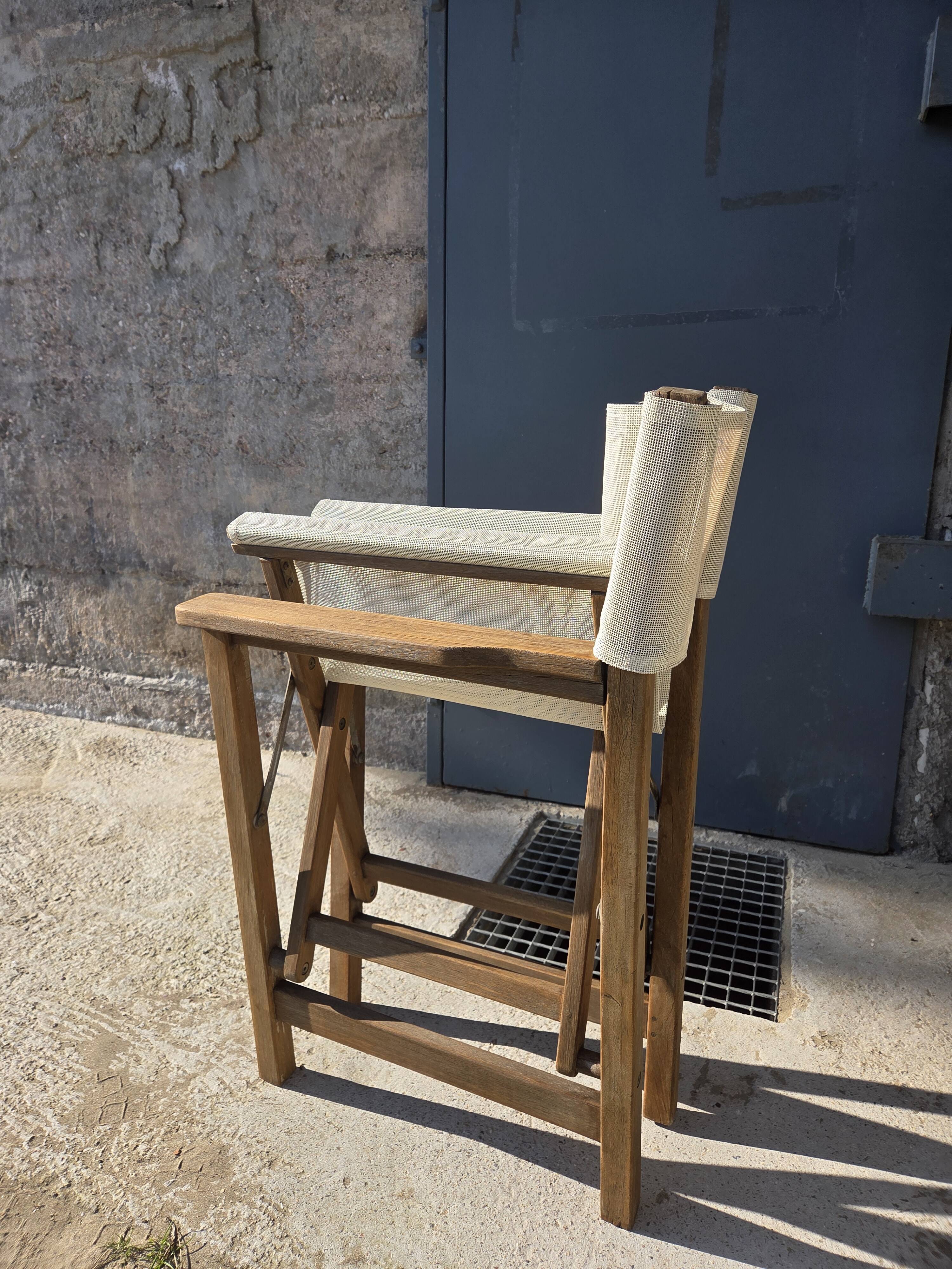 Director's chair in antique teak – restored
