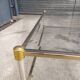 Table basse double plateau verre vintage
