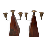 Candle holders pair