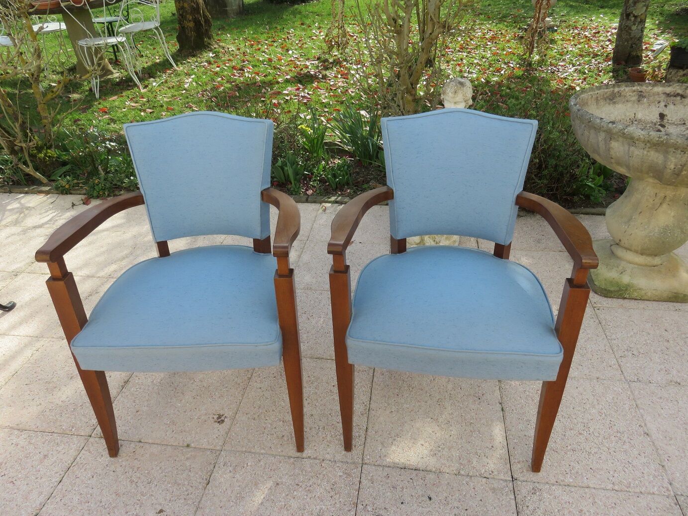 Pair of teak Art Deco armchairs
