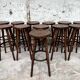 Set of 12 solid wood bar stools 1960 - 1970 vintage