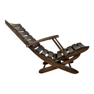 Wooden relaxing garden chair - Riviera model - 50s