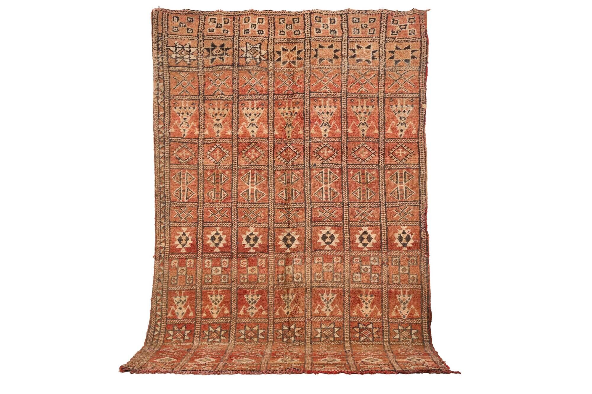 Peach Vintage Moroccan Rug 169 x 268 cm, Berber Tribal Wool Rug, Boho Rug