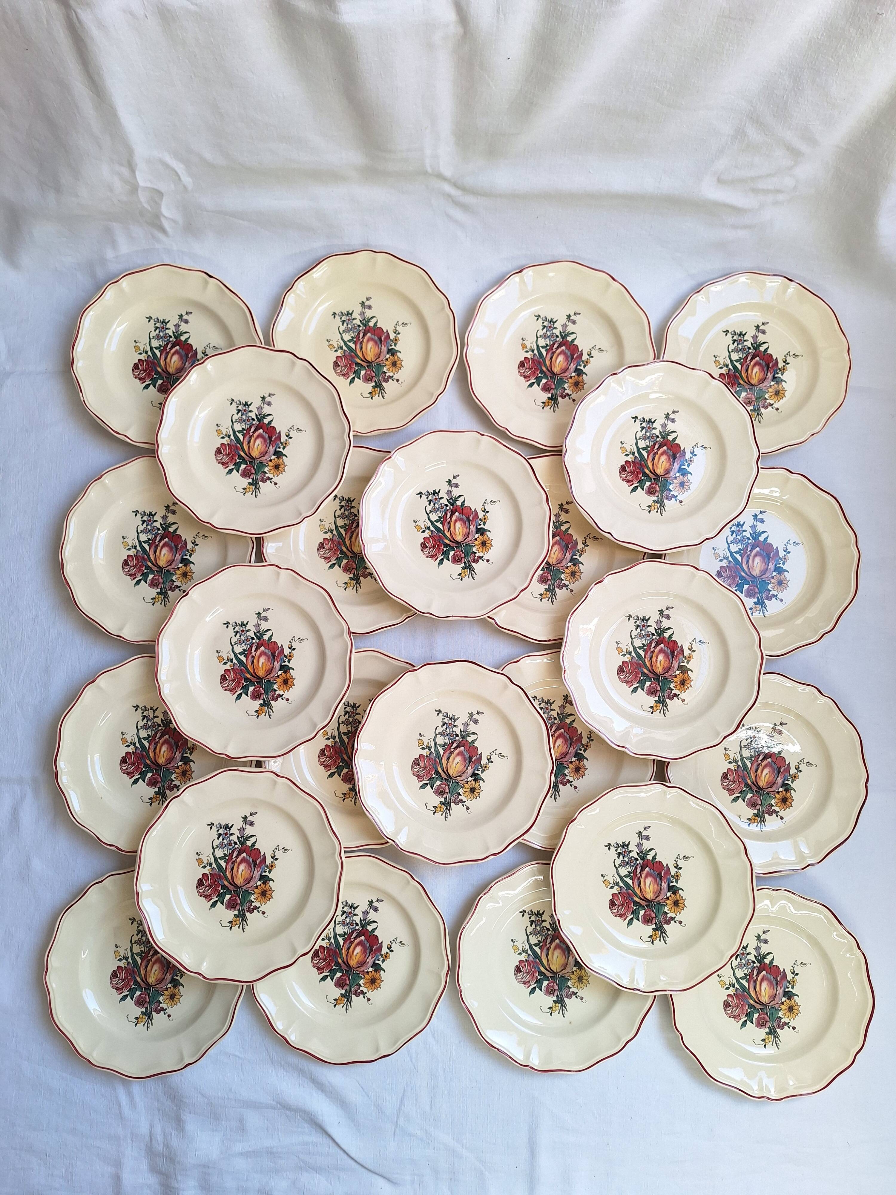 Assiettes plates Digoin Sarreguemines Modèle Loraine