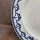 Antique English plate Crescent Ware Empire England blue garland decoration