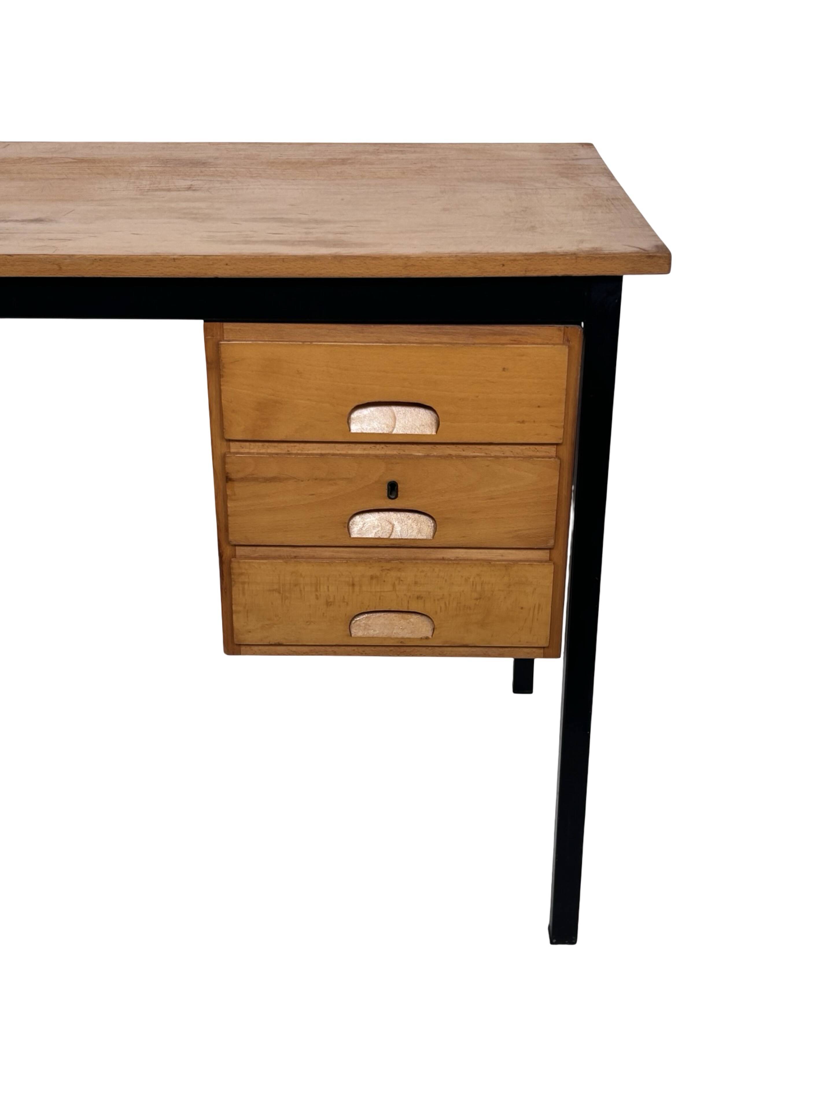 Vintage Desk 1960s Design Workspace with drawers