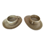 Duo of stoneware cups