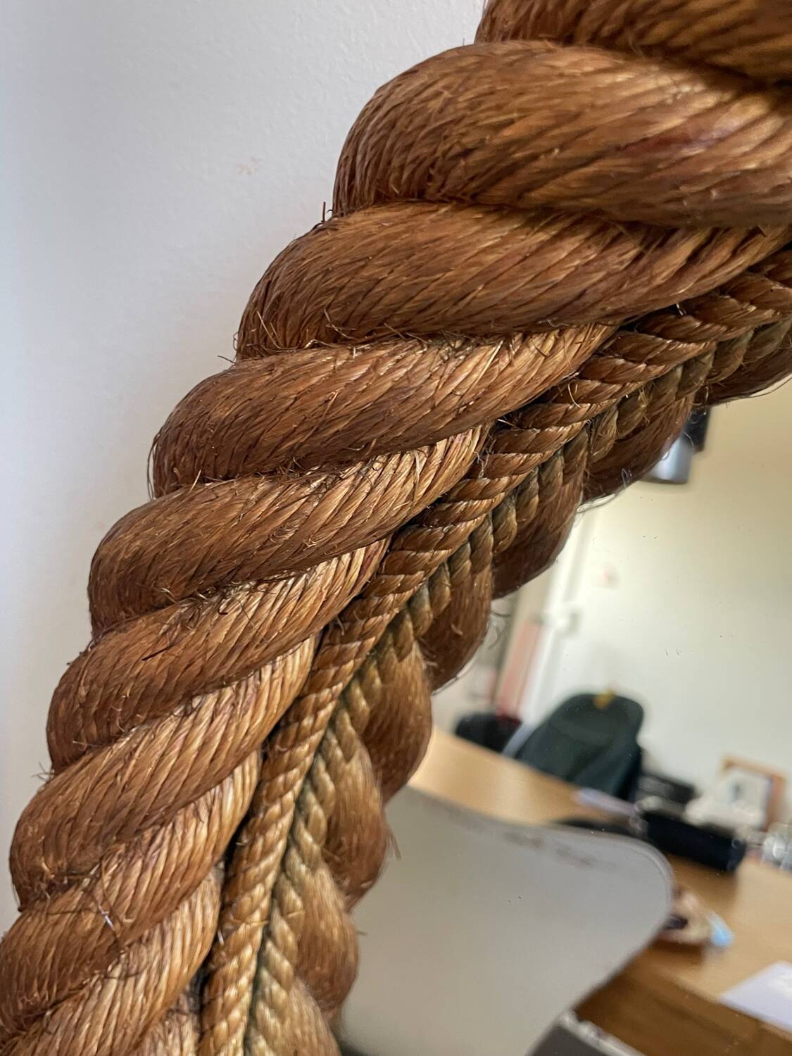 Vintage rope mirror french 1970s