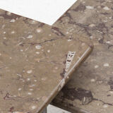 Set of 3 square, fossil marble coffee tables, 1970’s design