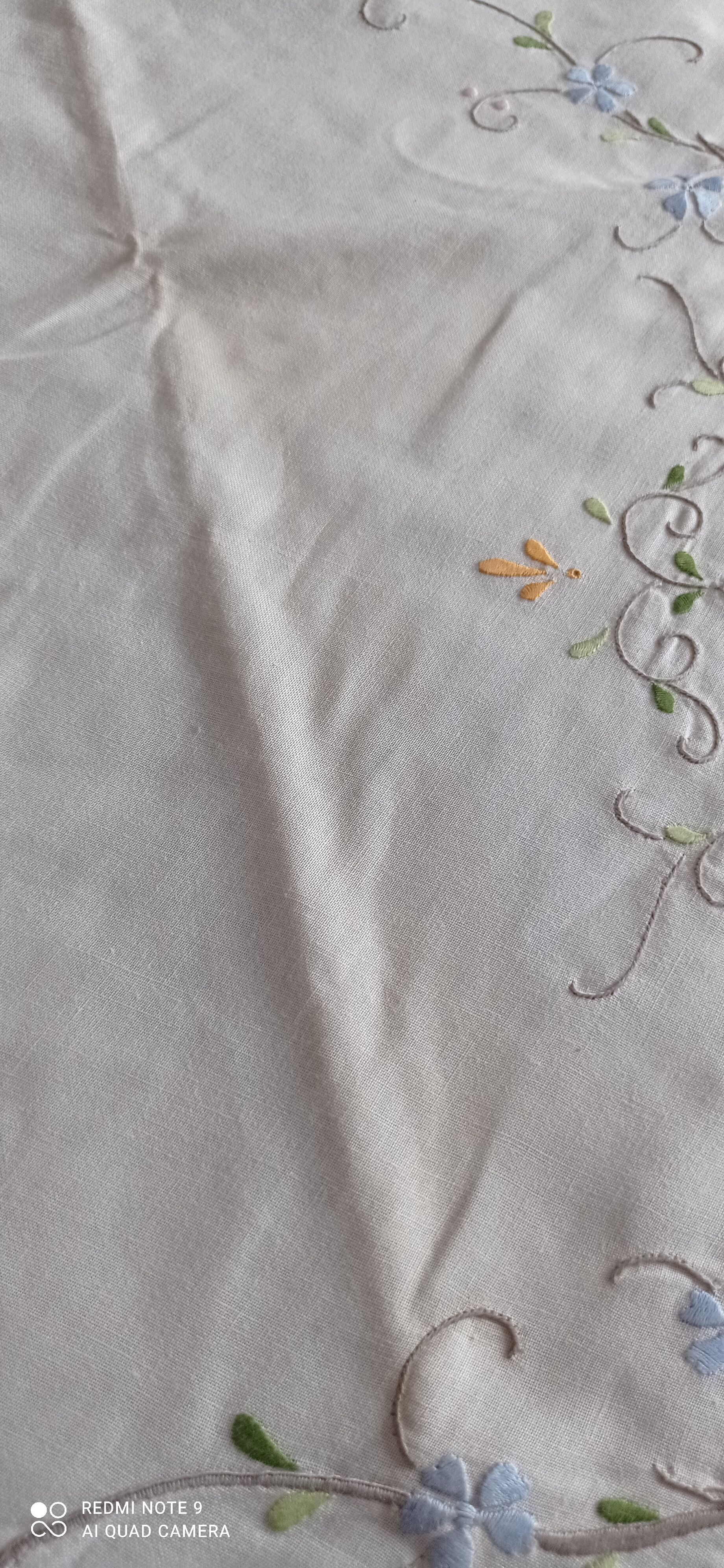 Antique embroidered tablecloth and towels