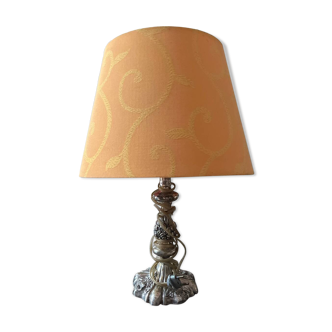 Lamp with silver metal base