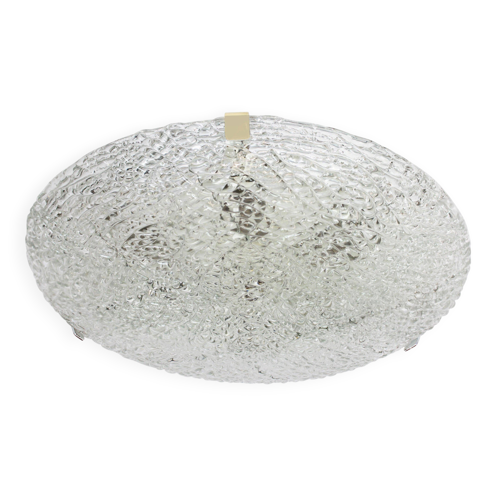 Large ice glass ceiling light by Kalmar, Austria, 1960s.