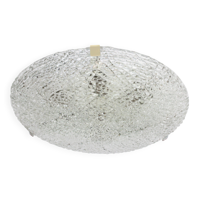 Plafonnier Kalmar en verre de glace, Autriche, années 1960