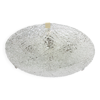 Large ice glass ceiling light by Kalmar, Austria, 1960s.