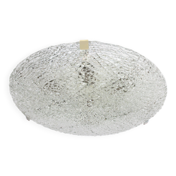 Large ice glass ceiling light by Kalmar, Austria, 1960s.