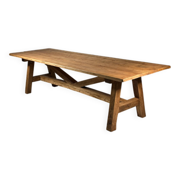 Grande table de monastère en bois style campagnard 298 cm