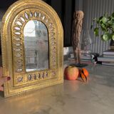 Ethnic brass mirror