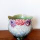 Art Nouveau flowerpot with slip peonies