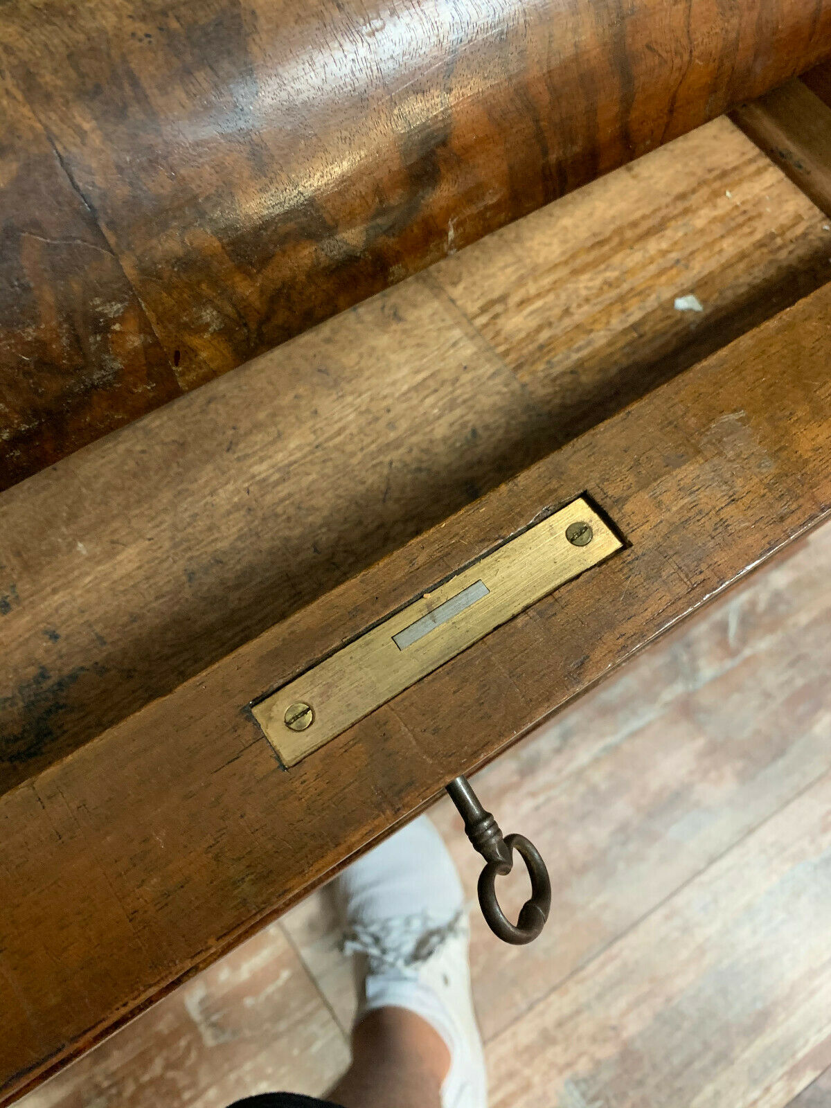 Art deco period office in walnut bramble and amboine magnifying glass