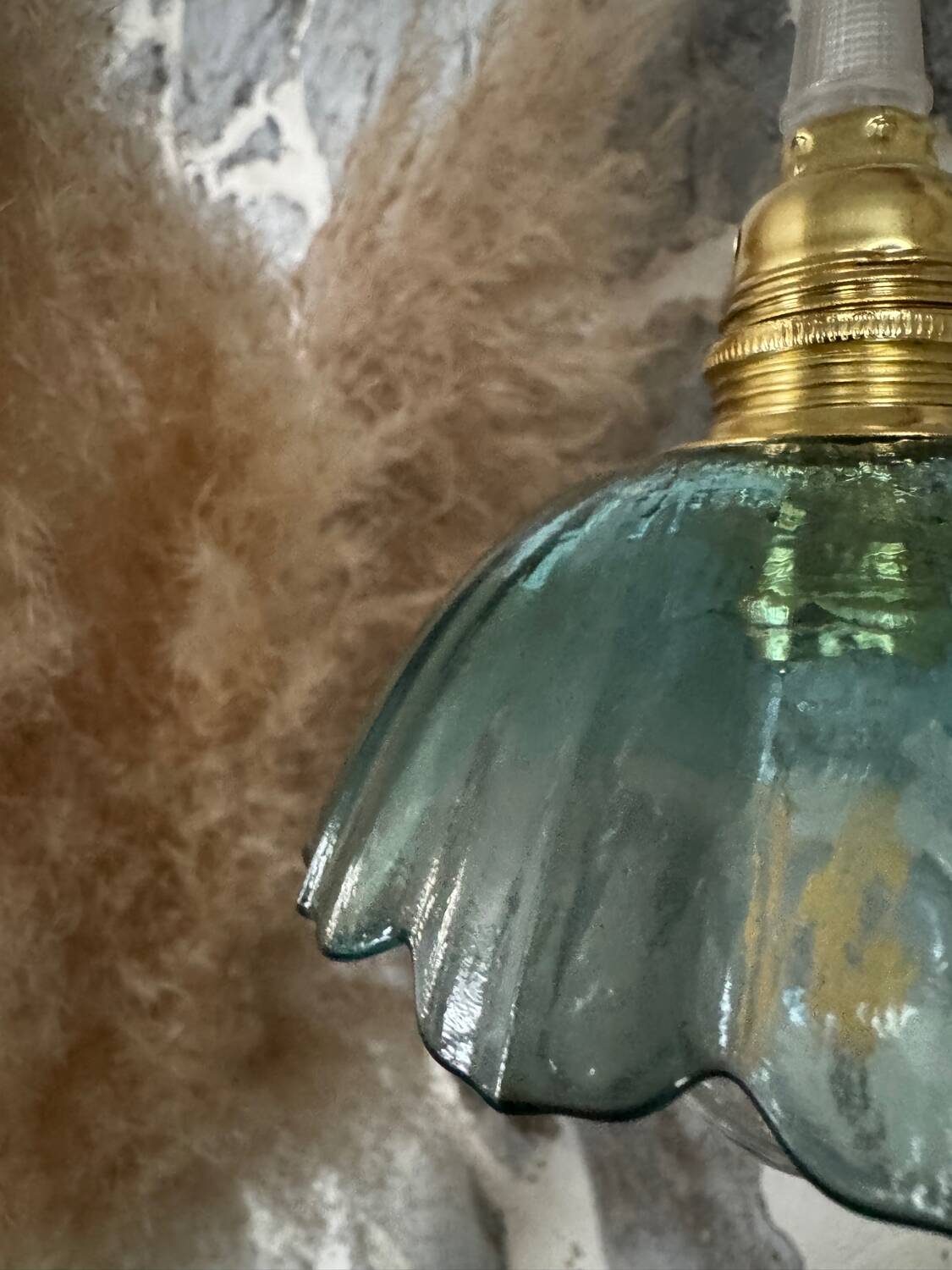 Small vintage blue portable lamp