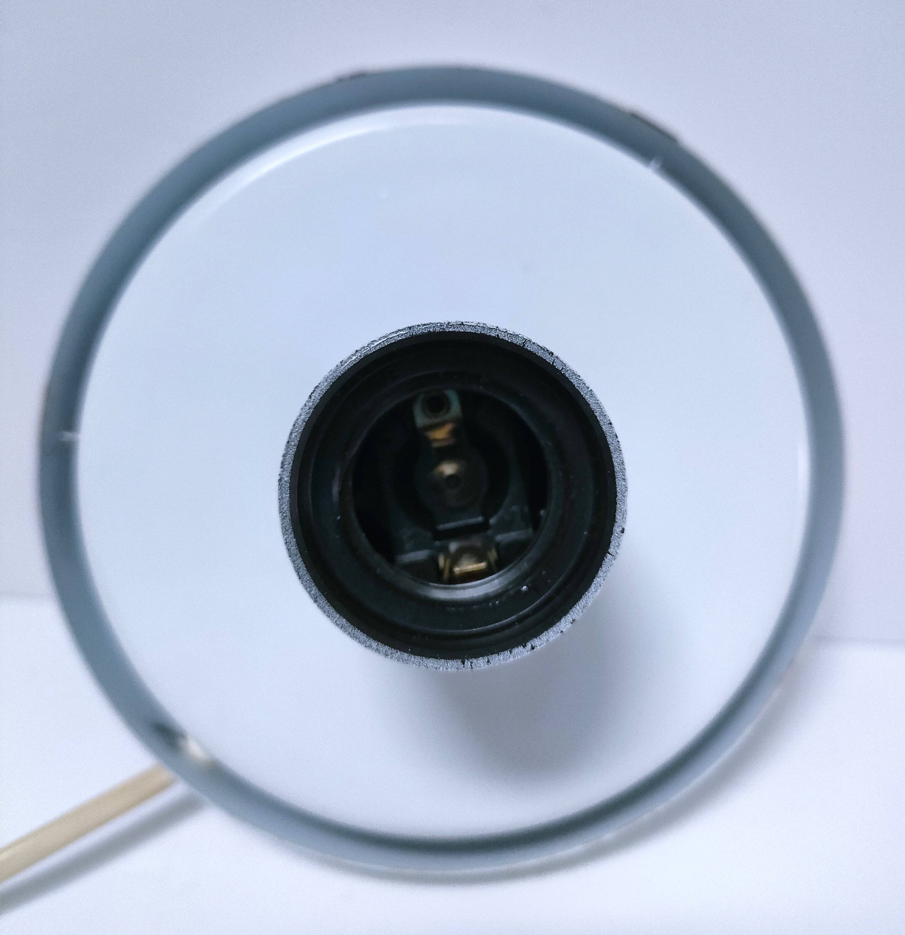 XL egg lamp white speckled glass design 70s H.37 cm