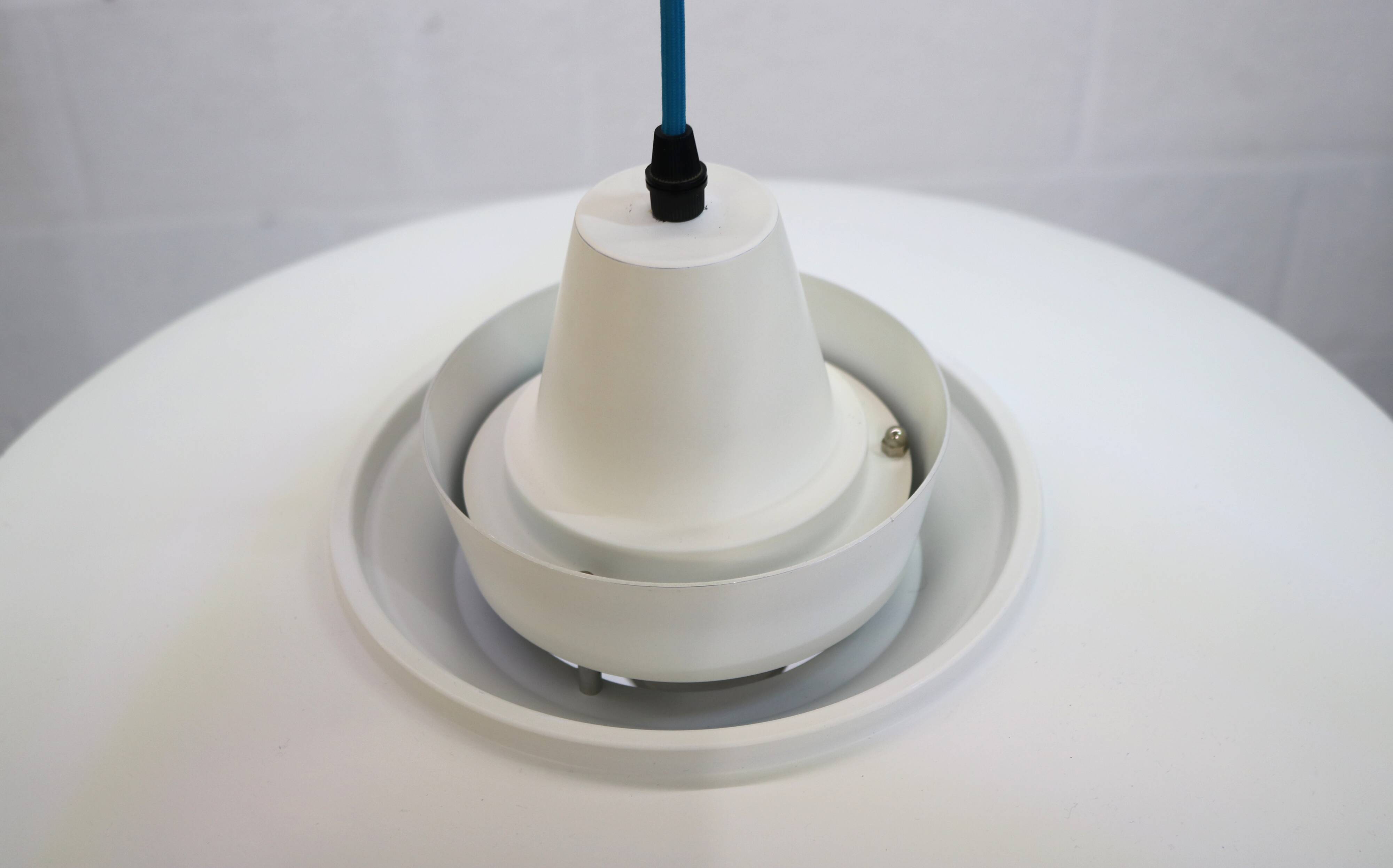 Vintage David Mogensen White Pendant Lamp, Super Light A/S, Danish Mid-Century