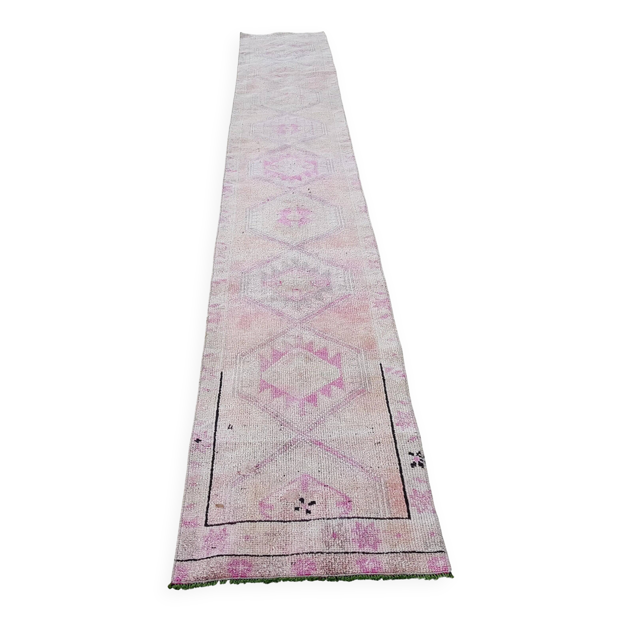 Vintage Turkish hallway rug 60x404 cm