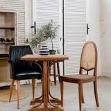 Curved wood bistro table